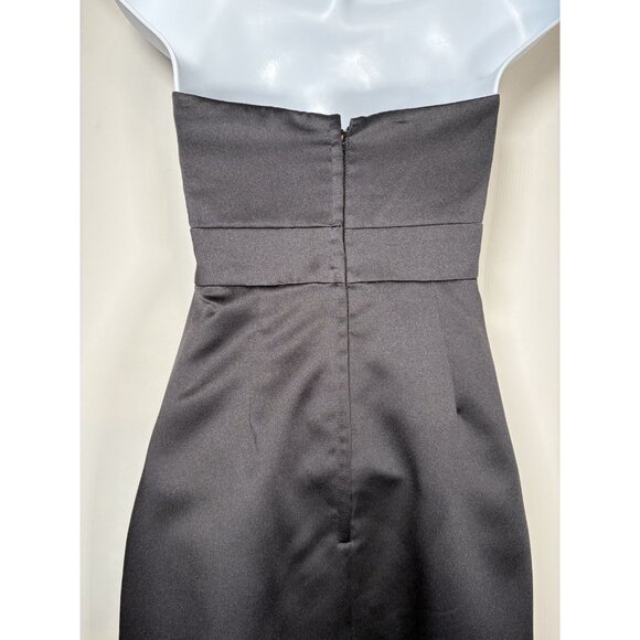 Alfred Angelo Black Strapless Sweetheart Neckline Hoco Wedding Guest LBD Size 6 - Picture 6 of 7